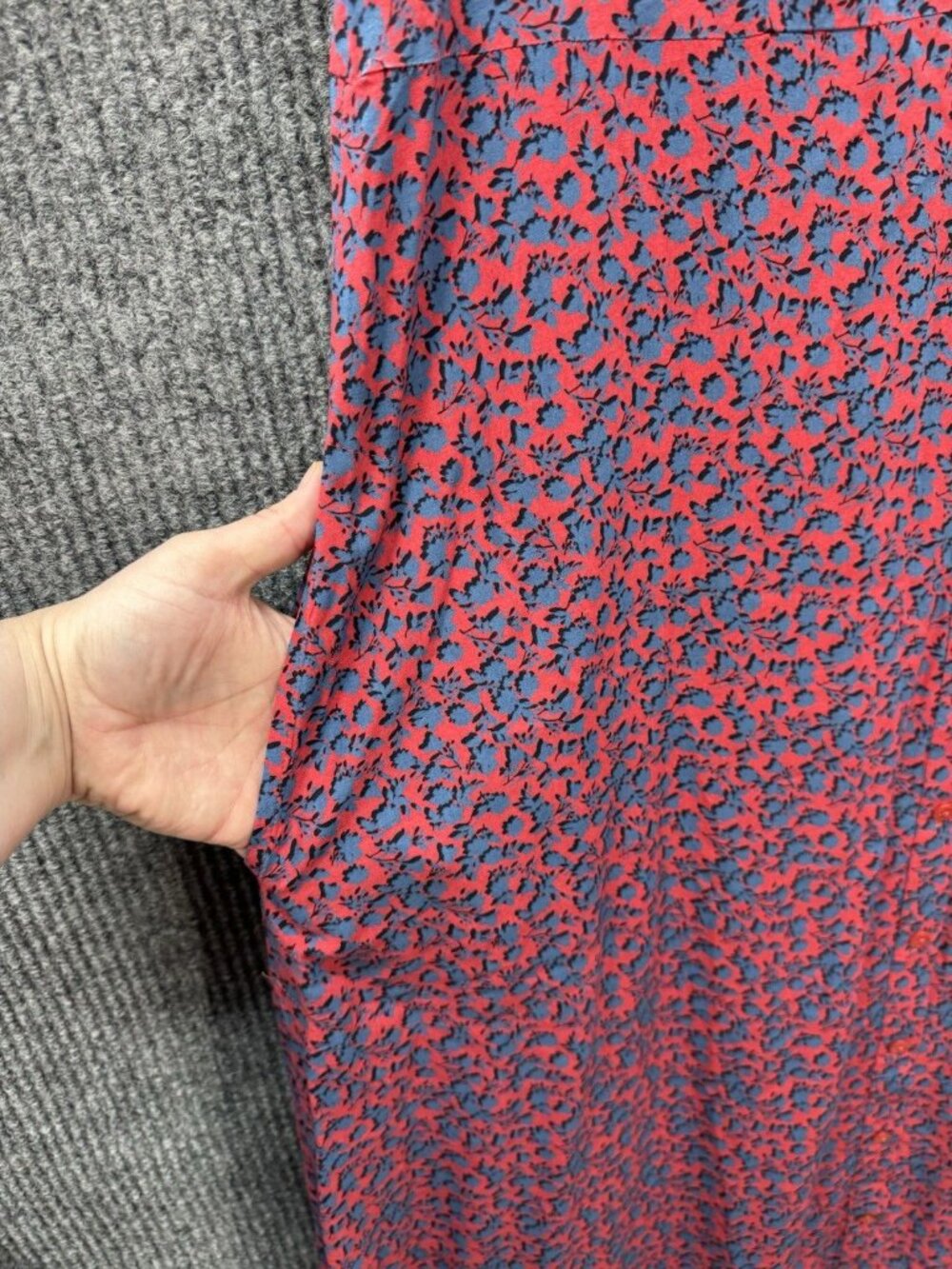 J.Jill Maxi Shirt Dress Women's Large Red Floral Cottagecore Peasant Prairie - Picture 2 of 9